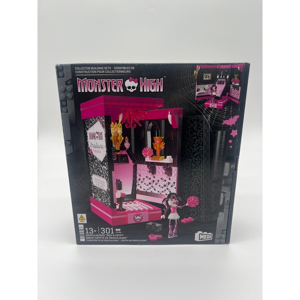 Mega Bloks Monster High Draculauras Boo-k Crypt Building Set 301 Pieces SEALED